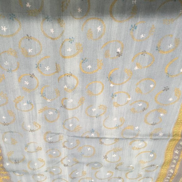 Designers Guild England Qamis Fabric Light Blue Gold Green 50 “ x 54 “ - Picture 9 of 10